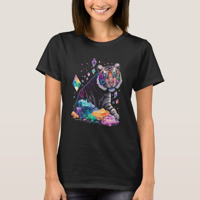 Camiseta Esoteric Tiger Crystals Cute Illustration  2 (Anverso)