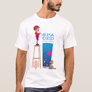 Camiseta Espaciado, chico en un taburete bebiendo el univer