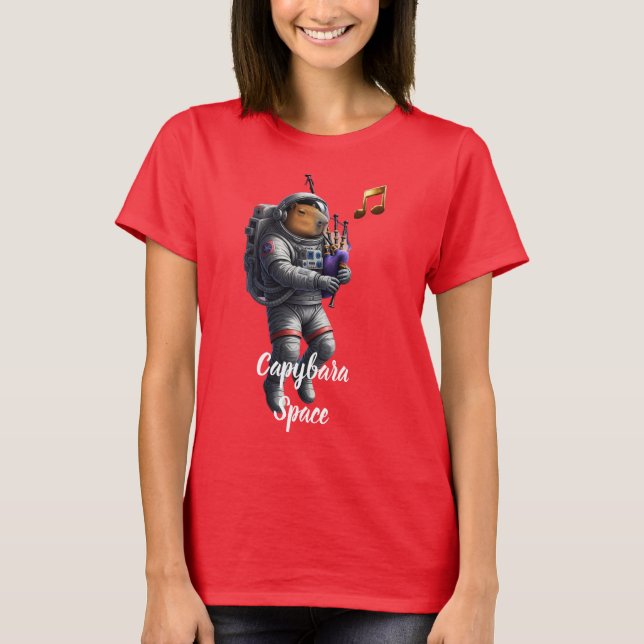 Camiseta Espacial de Gaita Tocando Astronauta Carp (Anverso)