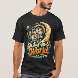 Camiseta espacial de gato astronauta lindo fuera d