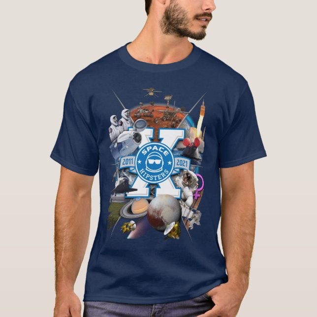Camiseta espacial Hipsters® X Collage - Hombres (A (Anverso)