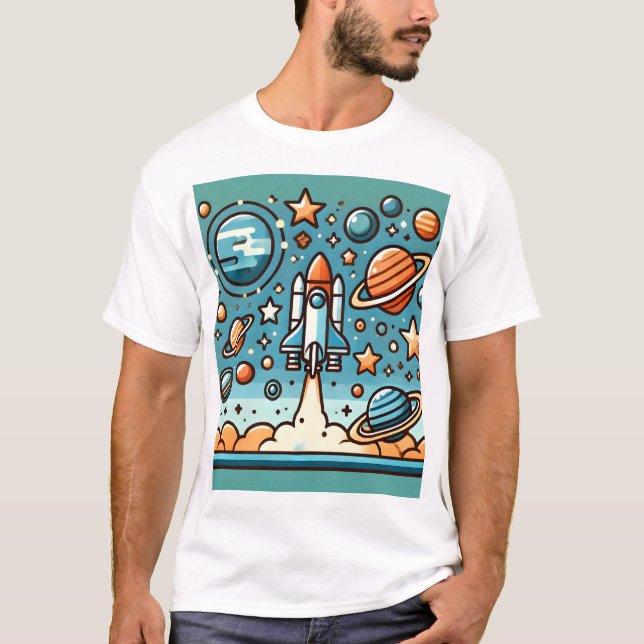 Camiseta espacial para cohetes (Anverso)