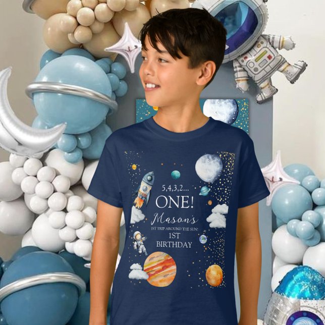 Camiseta espacial para niños en su primer cumpleañ (Subido por el creador)