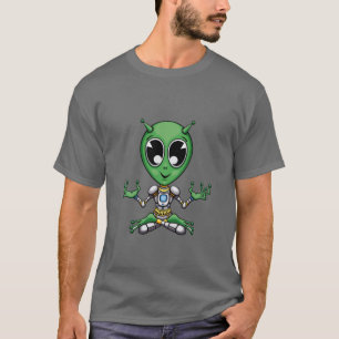 Camiseta Espacio alienígena Yoga Espiritual de Meditación d