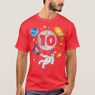 Camiseta Espacio astronauta 10 cumpleaños niño cumpleaños d