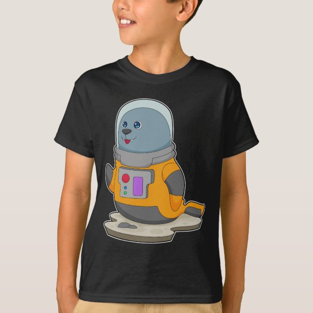Camiseta Espacio astronauta de focas (Anverso)