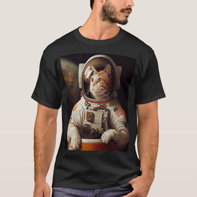 Camiseta Espacio astronauta de gato (Anverso)