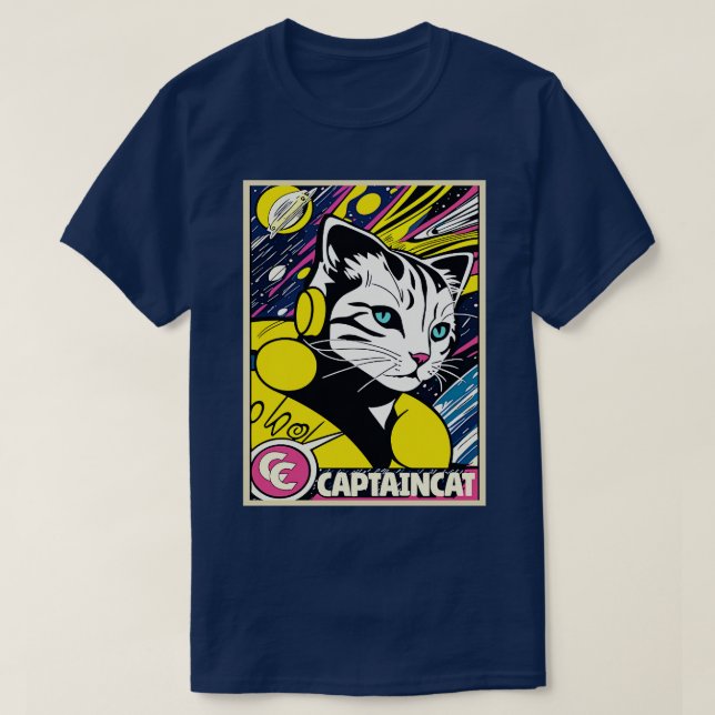 Camiseta Espacio astronauta del Capitán Gato (Diseño del anverso)