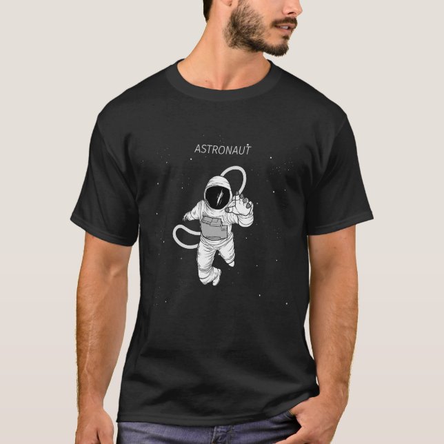 Camiseta Espacio astronauta dibujado a mano (Anverso)