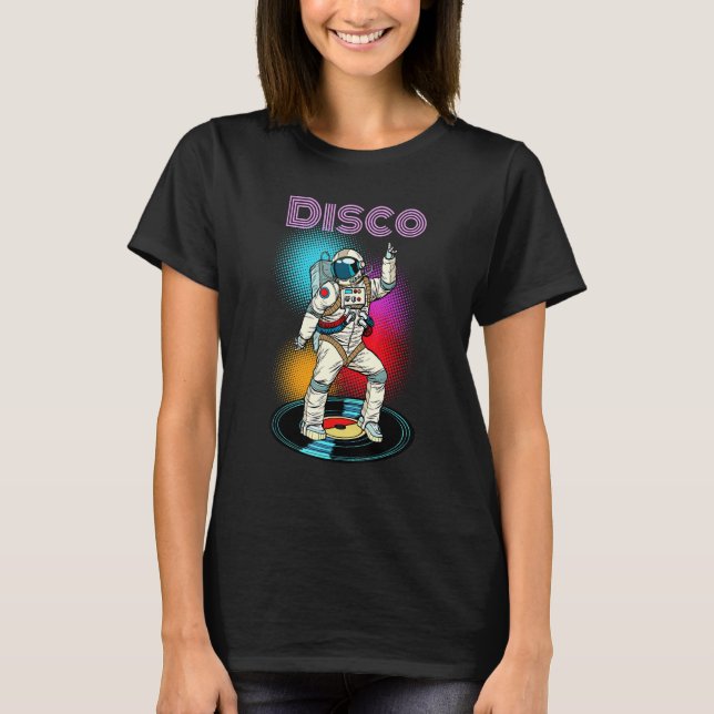 Camiseta Espacio astronauta Disco Dancing Novedad Gráfico G (Anverso)