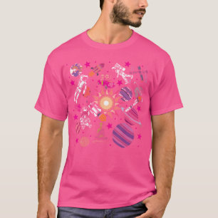 Camiseta Espacio astronauta Doodle Universe Planeta Astrono