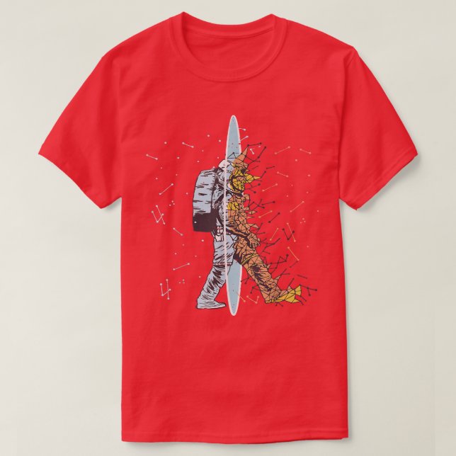 Camiseta Espacio astronauta flotando Moon Mars Planetas cam (Diseño del anverso)