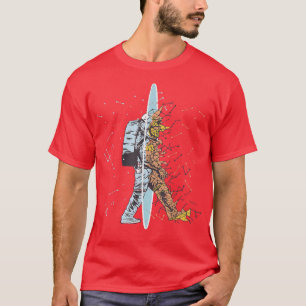 Camiseta Espacio astronauta flotando Moon Mars Planetas cam