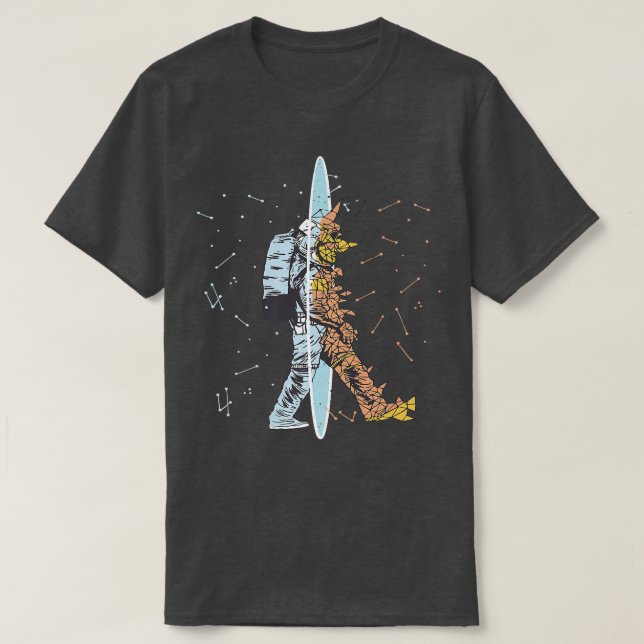 Camiseta Espacio astronauta flotando Moon Mars Planets Prem (Diseño del anverso)