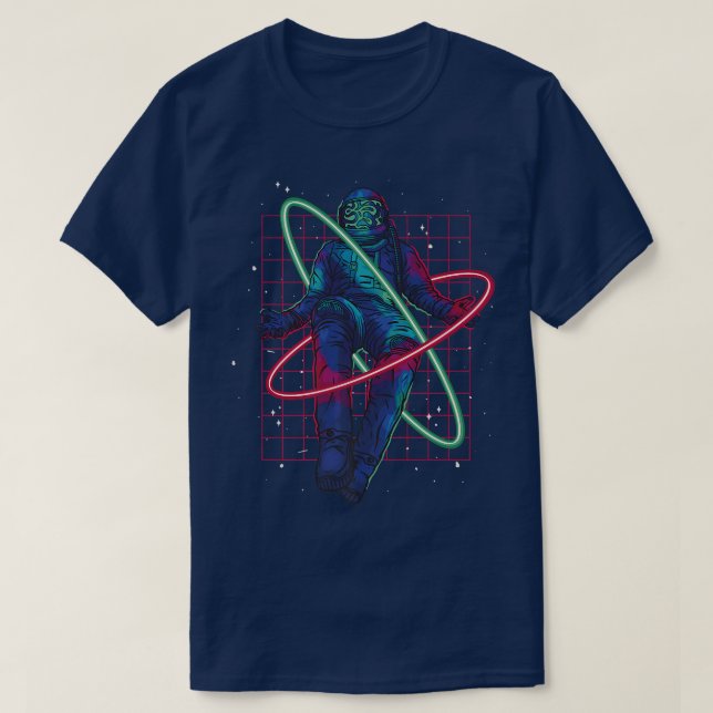Camiseta Espacio astronauta flotando planetas de Moon Mars (Diseño del anverso)