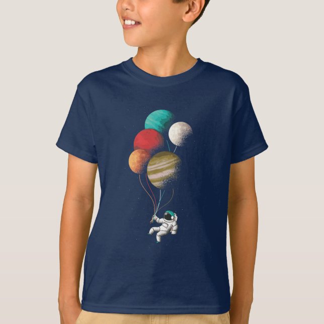 Camiseta Espacio astronauta, globos espaciales planetas de  (Anverso)
