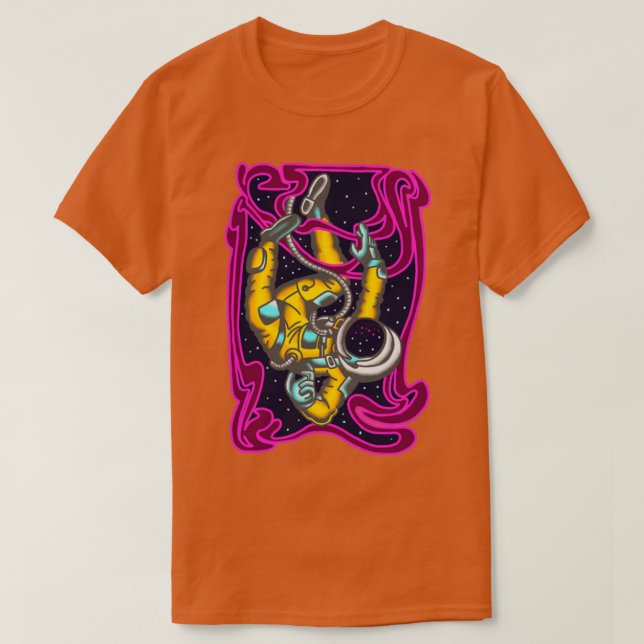 Camiseta espacio astronauta psicodélico (Diseño del anverso)