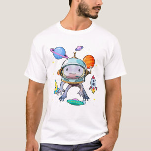 Camiseta Espacio Axolotl Cute Mexicano Anfibio Pescado