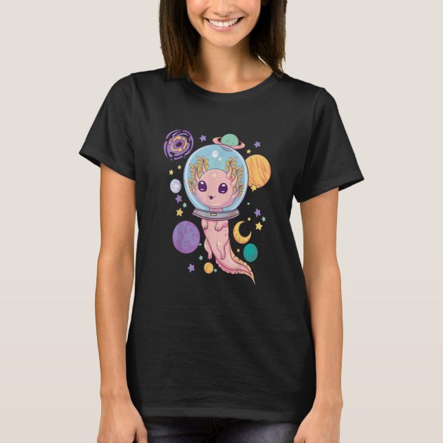Camiseta Espacio Axolotl Kawaii Pastel Gótico Anime Estétic (Anverso)