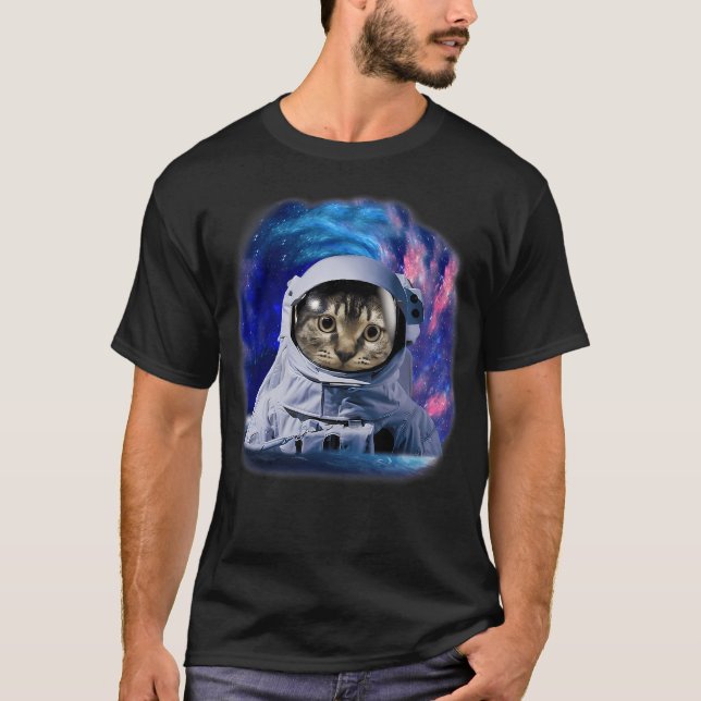 Camiseta Espacio Cósmico Del Gato Astrocat En El Gráfico De (Anverso)
