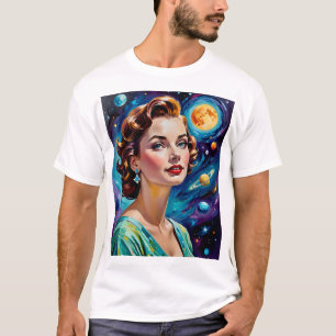 Camiseta Espacio cósmico retro Belleza TShirt estética vint