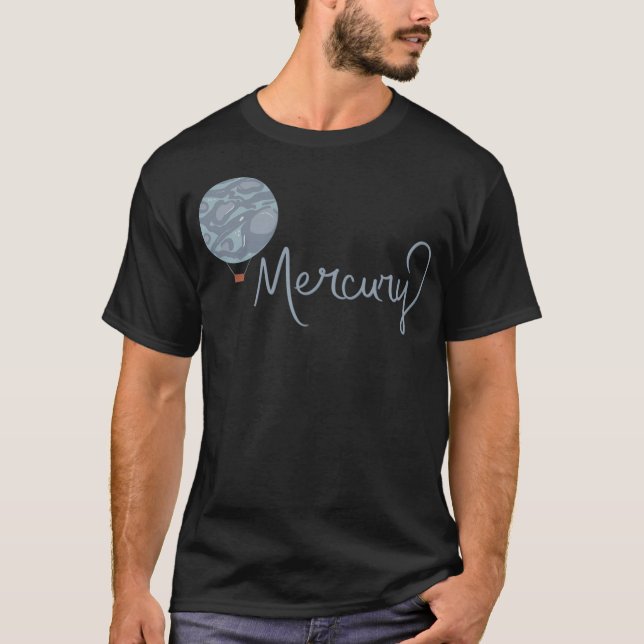 Camiseta Espacio cursivo del título del globo aerostático d (Anverso)