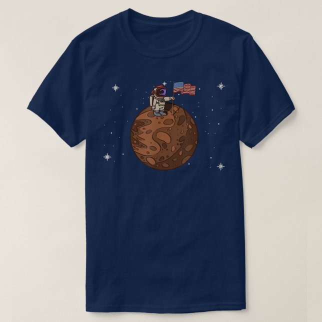 Camiseta Espacio de Astronautas de la Bandera de Estados Un (Diseño del anverso)