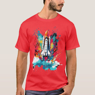 Camiseta Espacio de lanzamiento de cohete artístico regalos