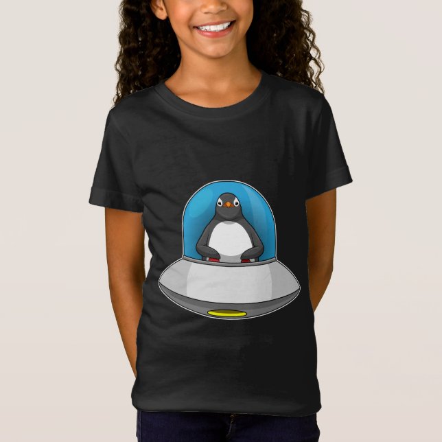 Camiseta Espacio de nave espacial Pingüino (Anverso)