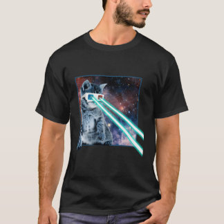 Camiseta Espacio de ojos láser Gato Gato Gatos Gafas 3D