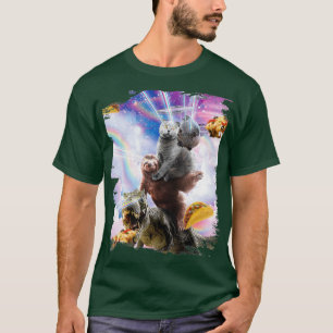 Camiseta Espacio de ojos láser Guinea Gato de cerdo Dinosa