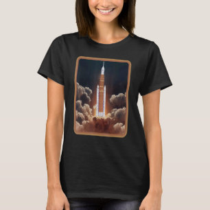 Camiseta Espacio de órbita de cohete lunar SLS de lanzamien
