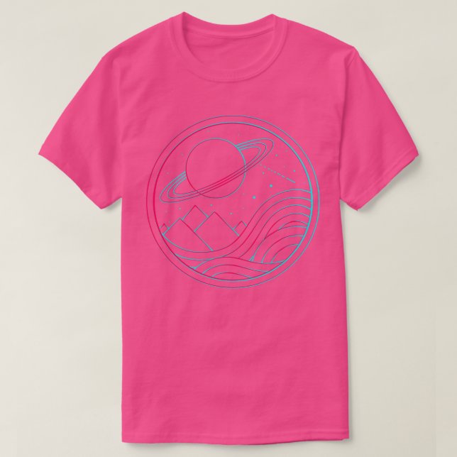 Camiseta Espacio de paisaje geométrico (Diseño del anverso)
