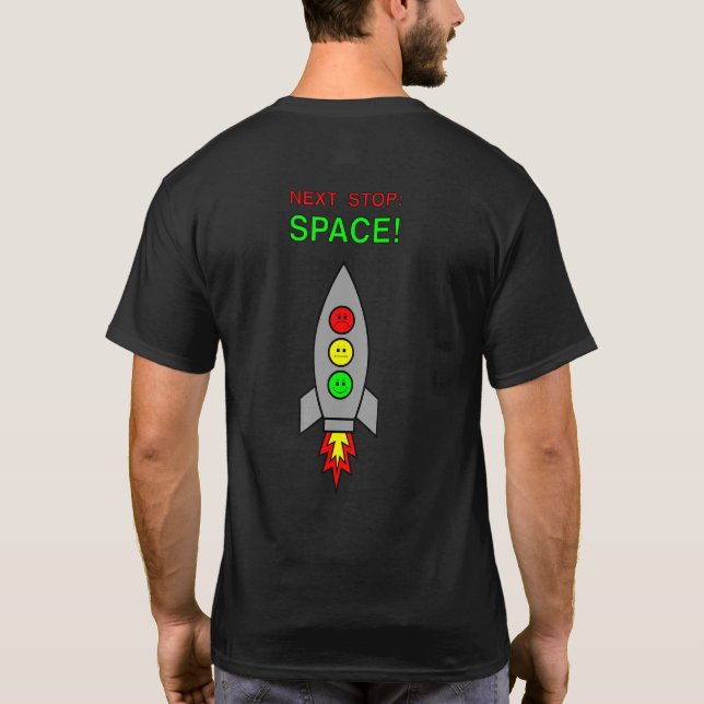 Camiseta Espacio de parada siguiente del cohete espacial Mo (Reverso)