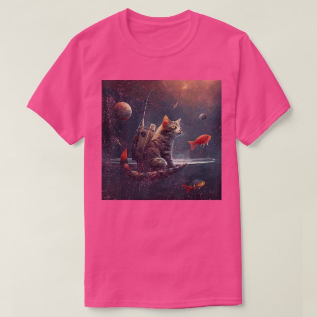 Camiseta Espacio de pesca de gato (Diseño del anverso)