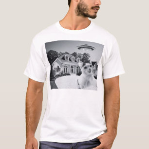 Camiseta Espacio de Ufo de Selfie de Gato
