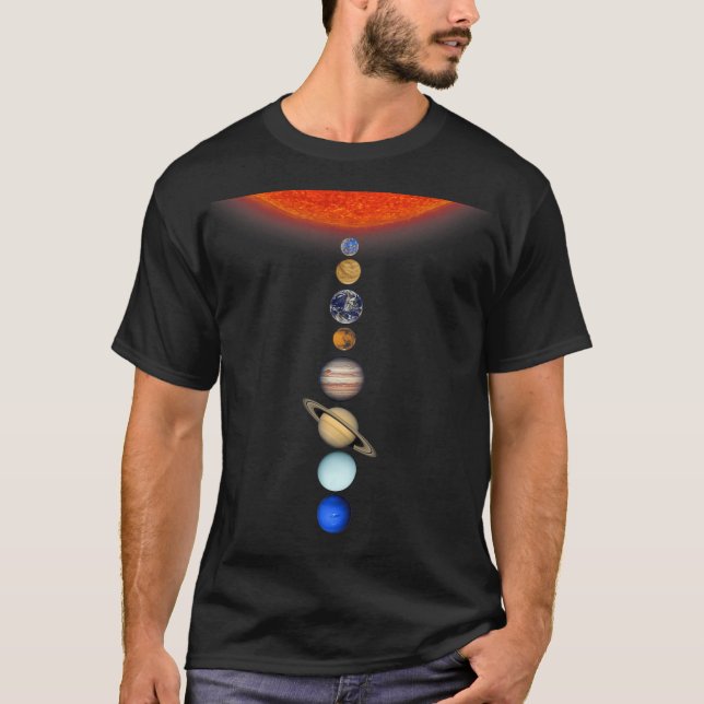 Camiseta Espacio del Sistema Solar del Sol Y Planetas (Anverso)