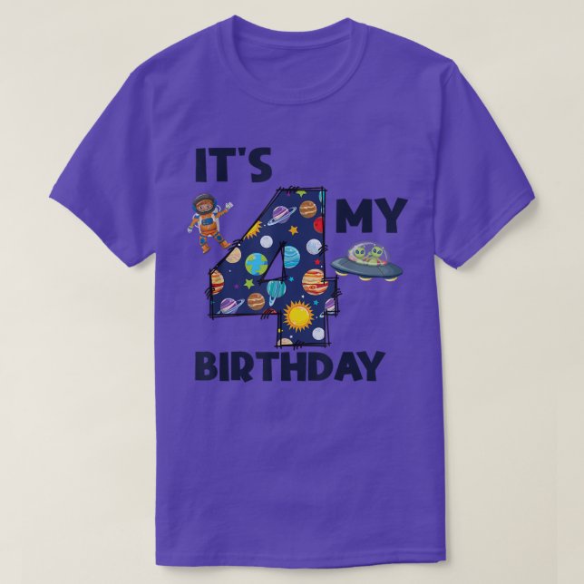 Camiseta Espacio divertido cuarto astronauta de cumpleaños  (Diseño del anverso)