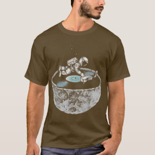 Camiseta Espacio espacial Tune Moon Astronauta Vinyl Música