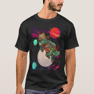 Camiseta Espacio estético de galaxia trippy de rana psicodé