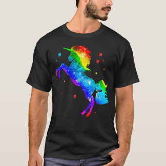 Camiseta Espacio estilo galaxia con estrellas de Unicornio 