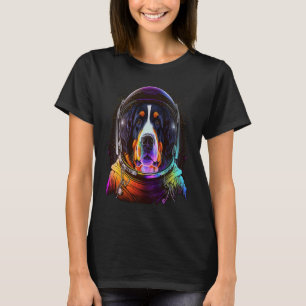 Camiseta Espacio exterior colorido del astronauta de perro 