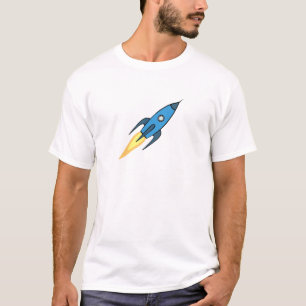 Camiseta Espacio exterior moderno simple de la nave azul de