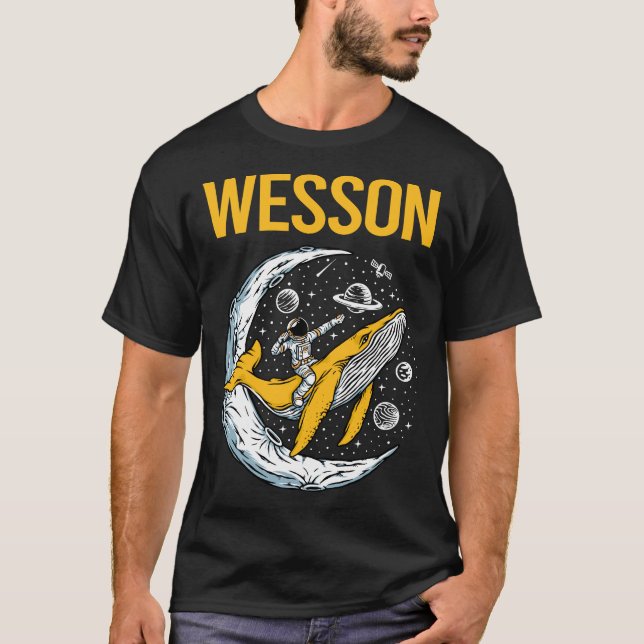 Camiseta Espacio feliz - Nombre de Wesson (Anverso)