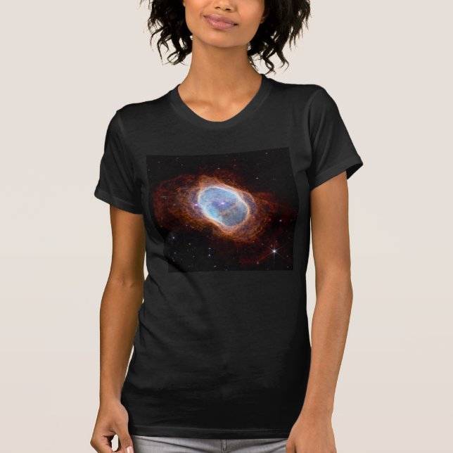 Camiseta Espacio nebuloso del anillo meridional Telescopio  (Anverso)