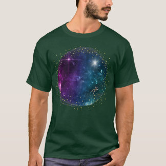 Camiseta Espacio negro y astronauta en la galaya con estrel