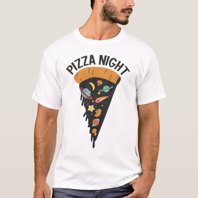 Camiseta Espacio nocturno de Pizza (Anverso)