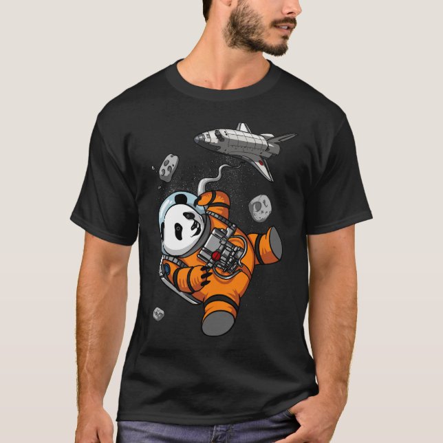Camiseta Espacio Panda Oso Astronauta Galaxia Animal Cósmic (Anverso)