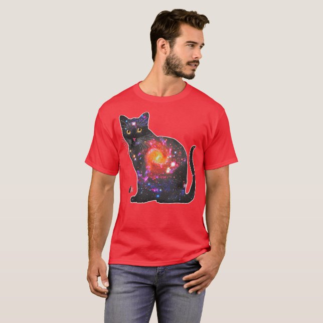 Camiseta Espacio Quasar En Gato (Anverso completo)