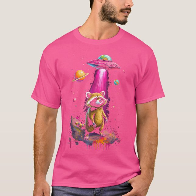 Camiseta Espacio Raccoon Ufo (Anverso)